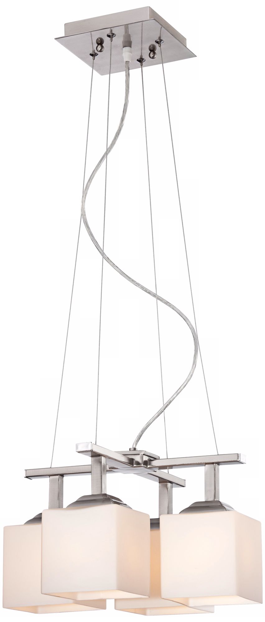 Conde Square Brushed Nickel 4-Light Pendant