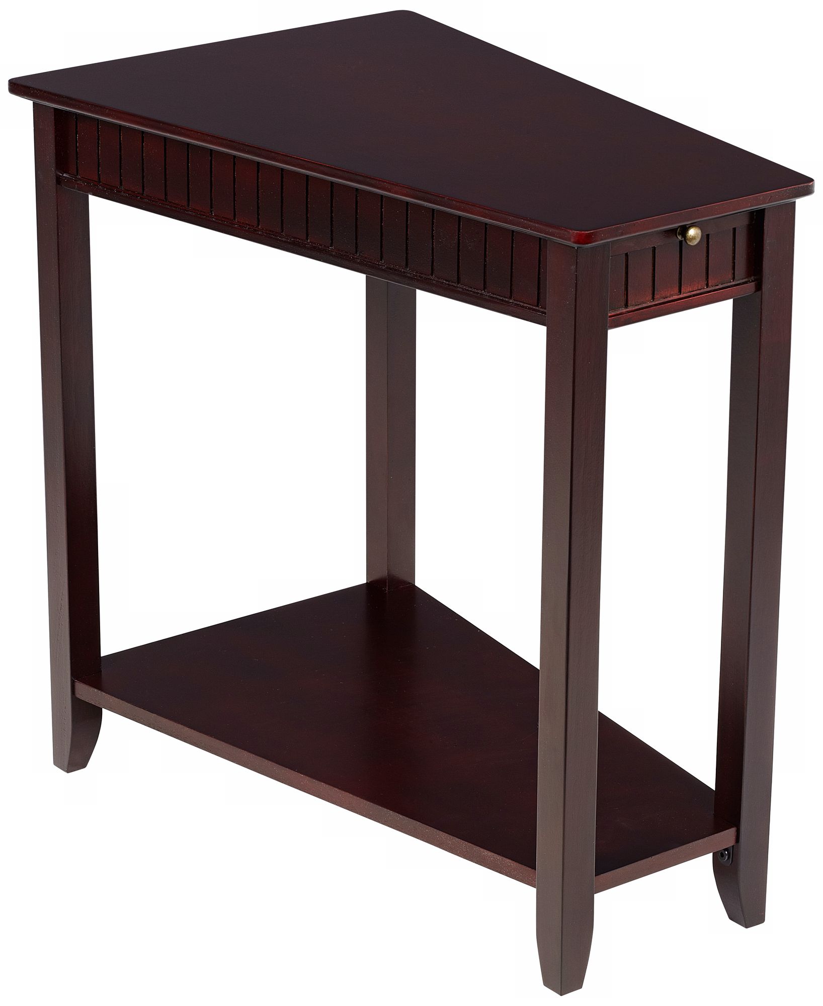 Espresso Wood Angular Wedge Table