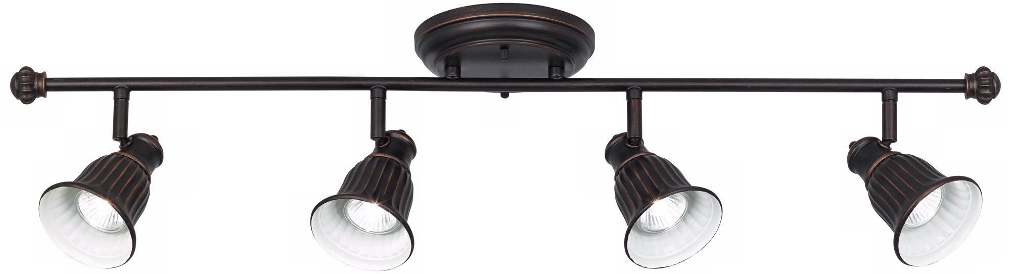 Bronze 4-Light Tulip Head Track Fixture