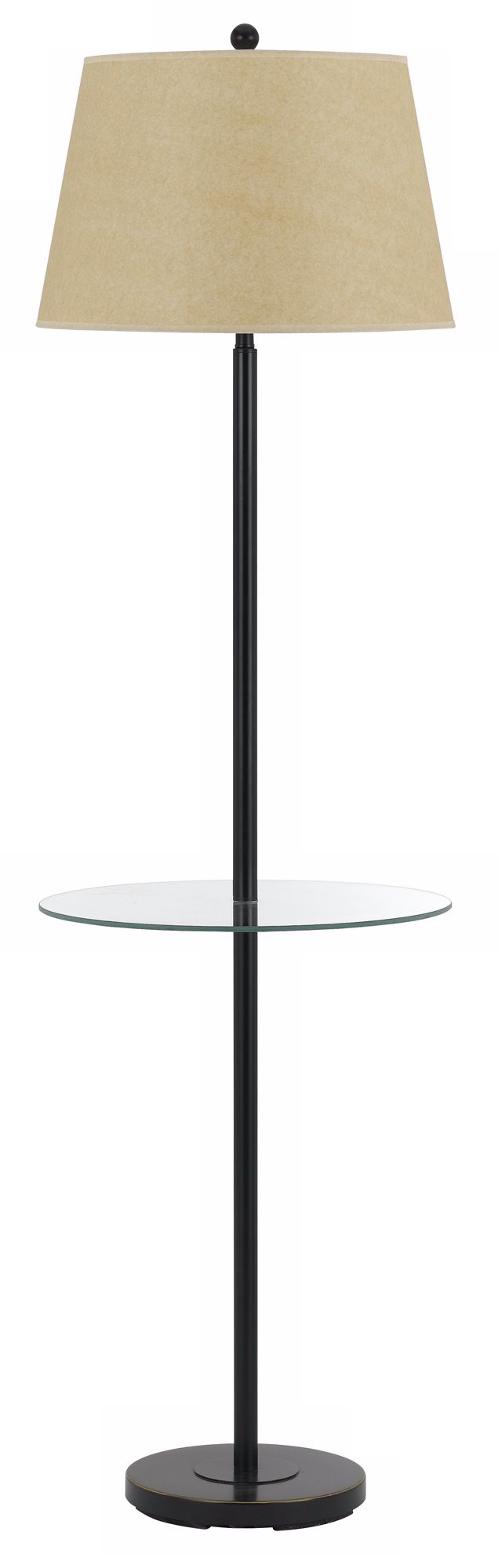 Dark Bronze Finish Floor Lamp with Glass Tray Table