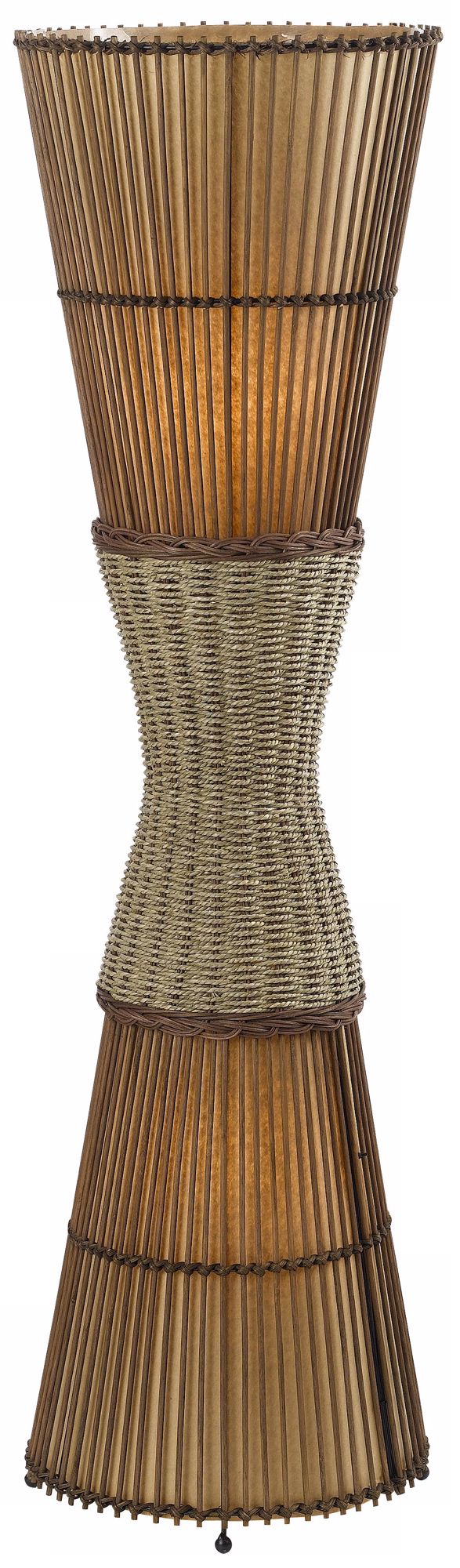 Rattan Hourglass 40" High Floor Lamp