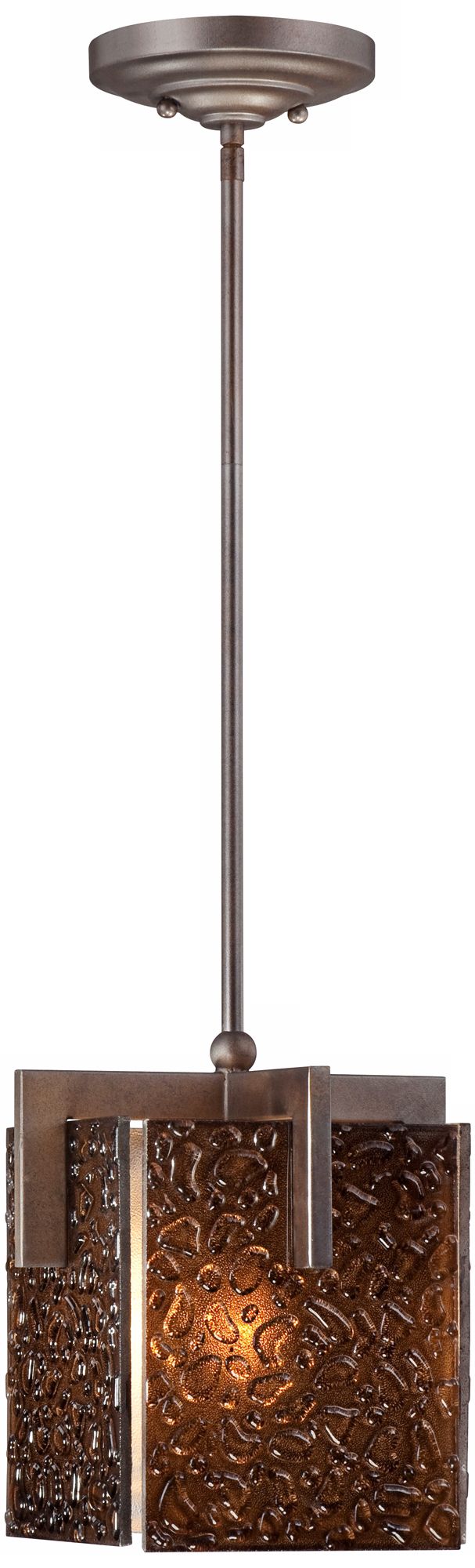 Corinthian Bronze Amber Square Pendant Chandelier