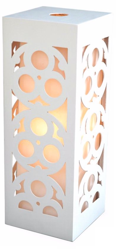 Candea White Wooden Frame 24" High Table Lamp
