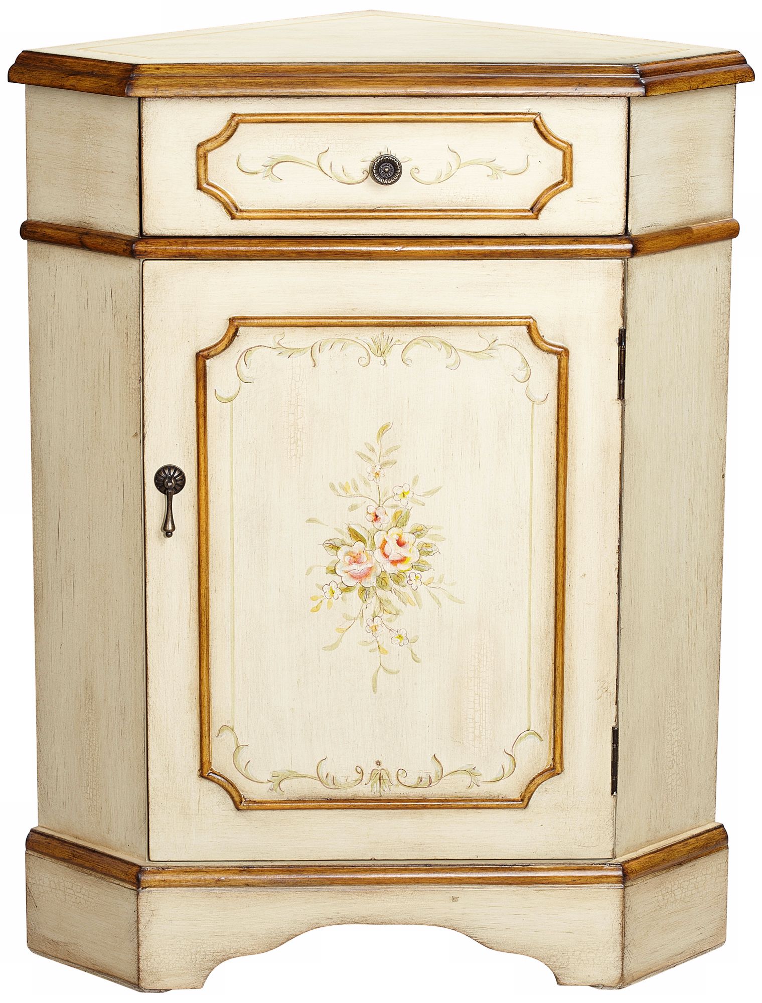 Hadley Cream Hand-Painted Corner Cabinet