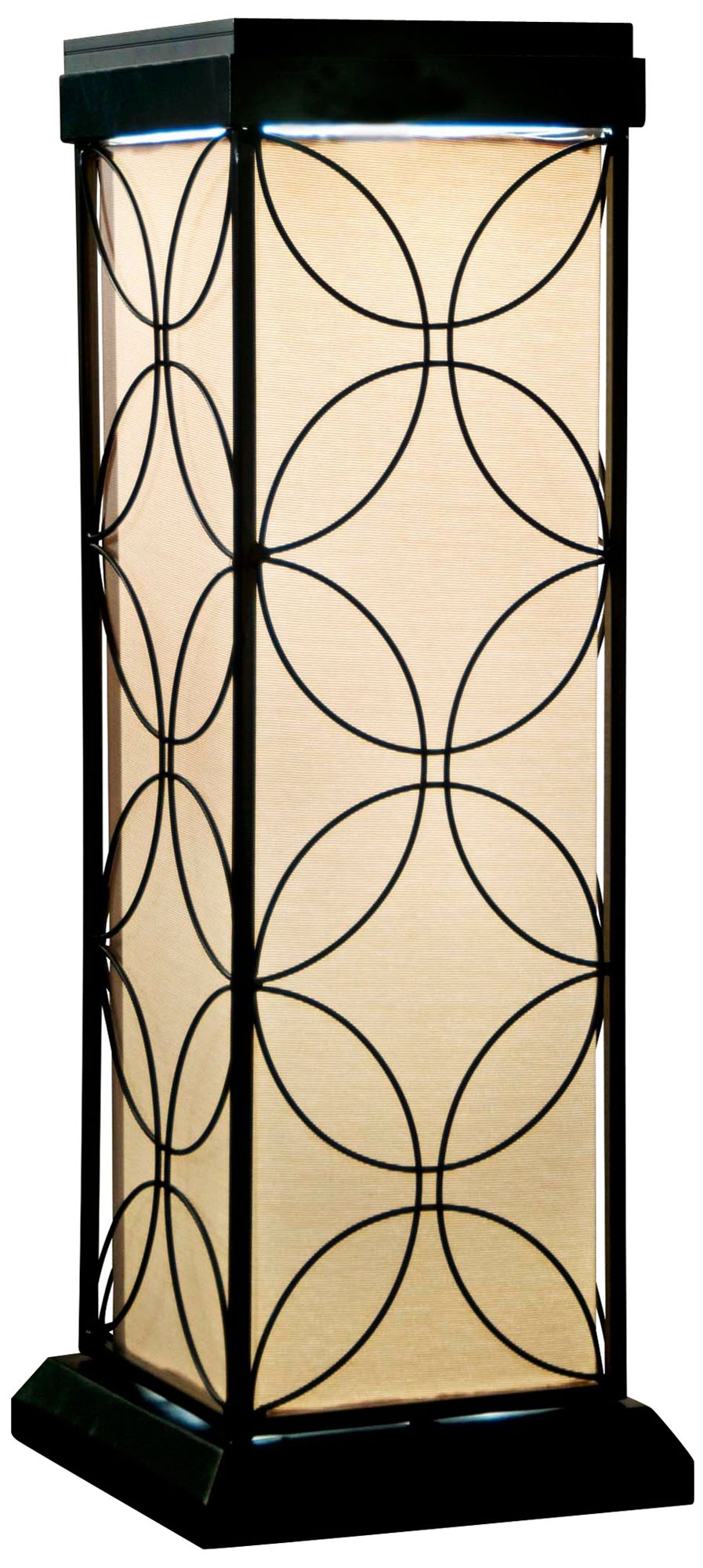 Portable Black Steel Floral Solar LED Table  Lamp
