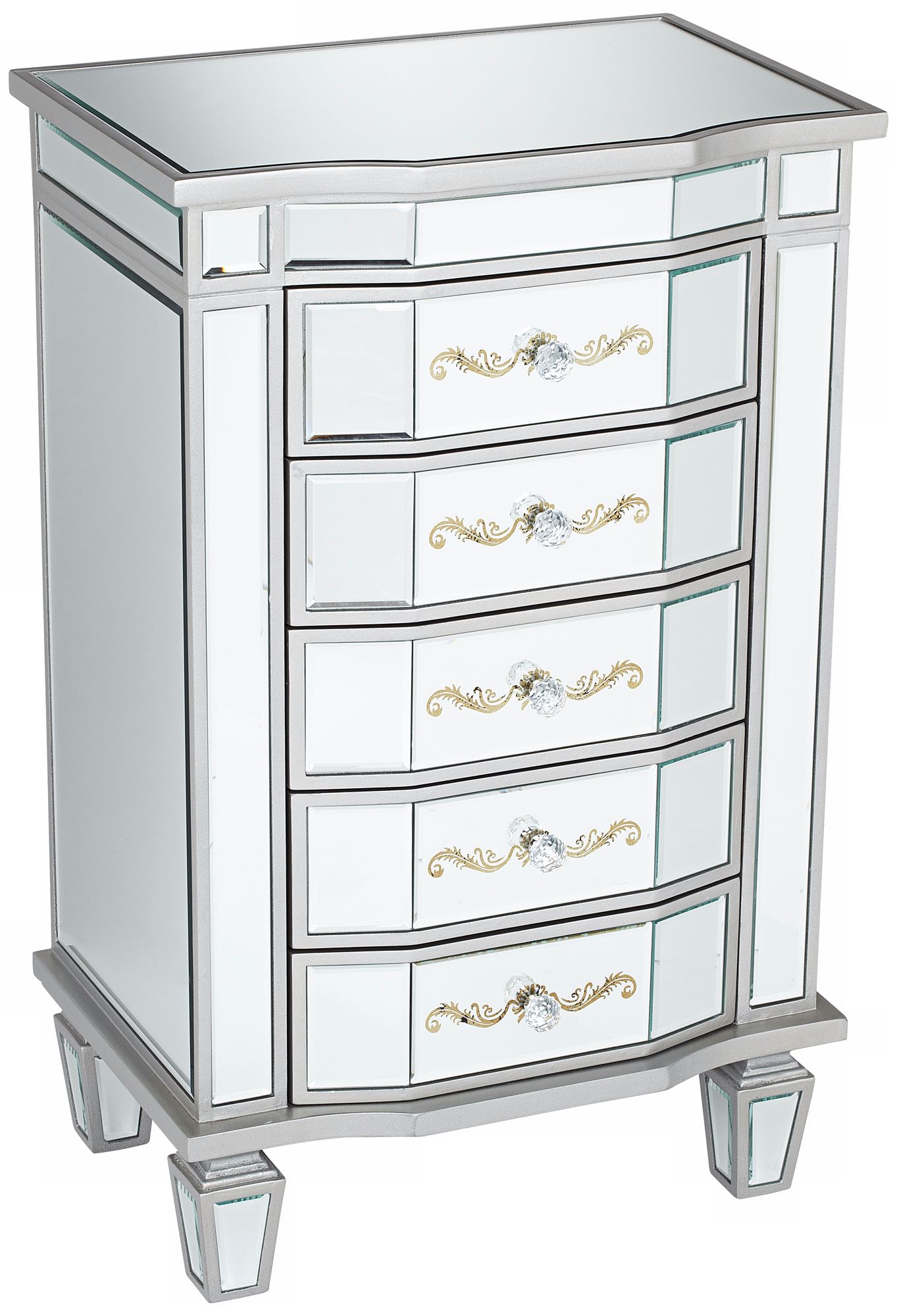 Laurel Floral Mirrored Chest of Drawers
