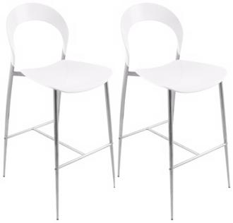 Set of 2 Silver Finish Legs Moonrise Bar Stool T8350