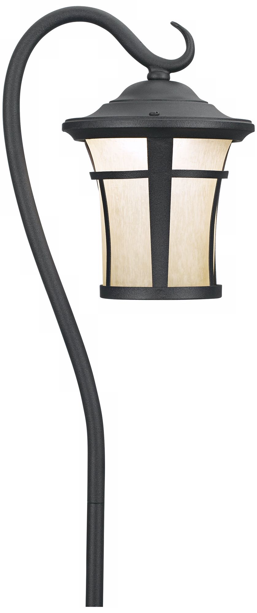 Textured Black LED Carriage Landscape Light with Hook