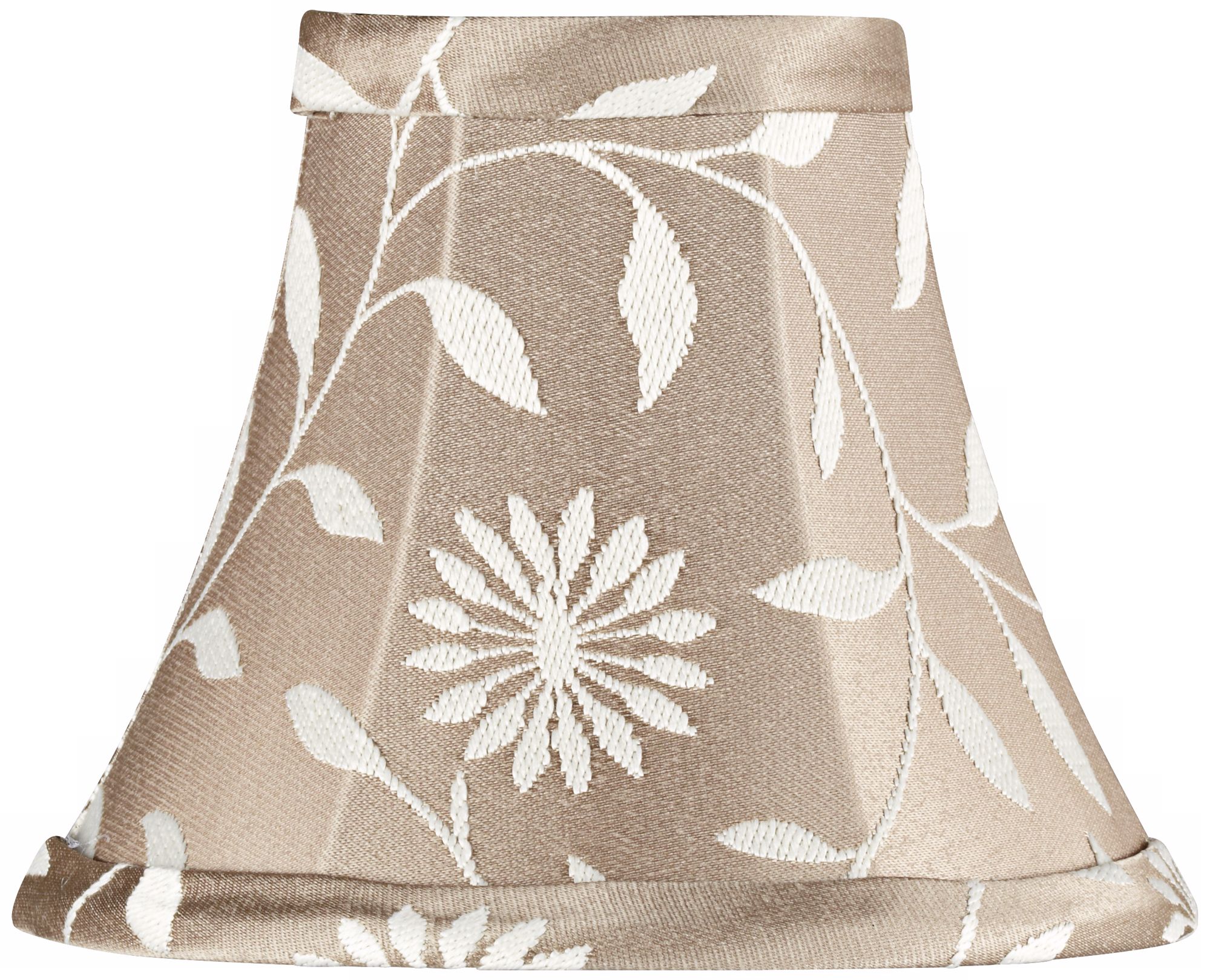 Tan with Floral Fabric Shade 3x6x5 (Clip-On)