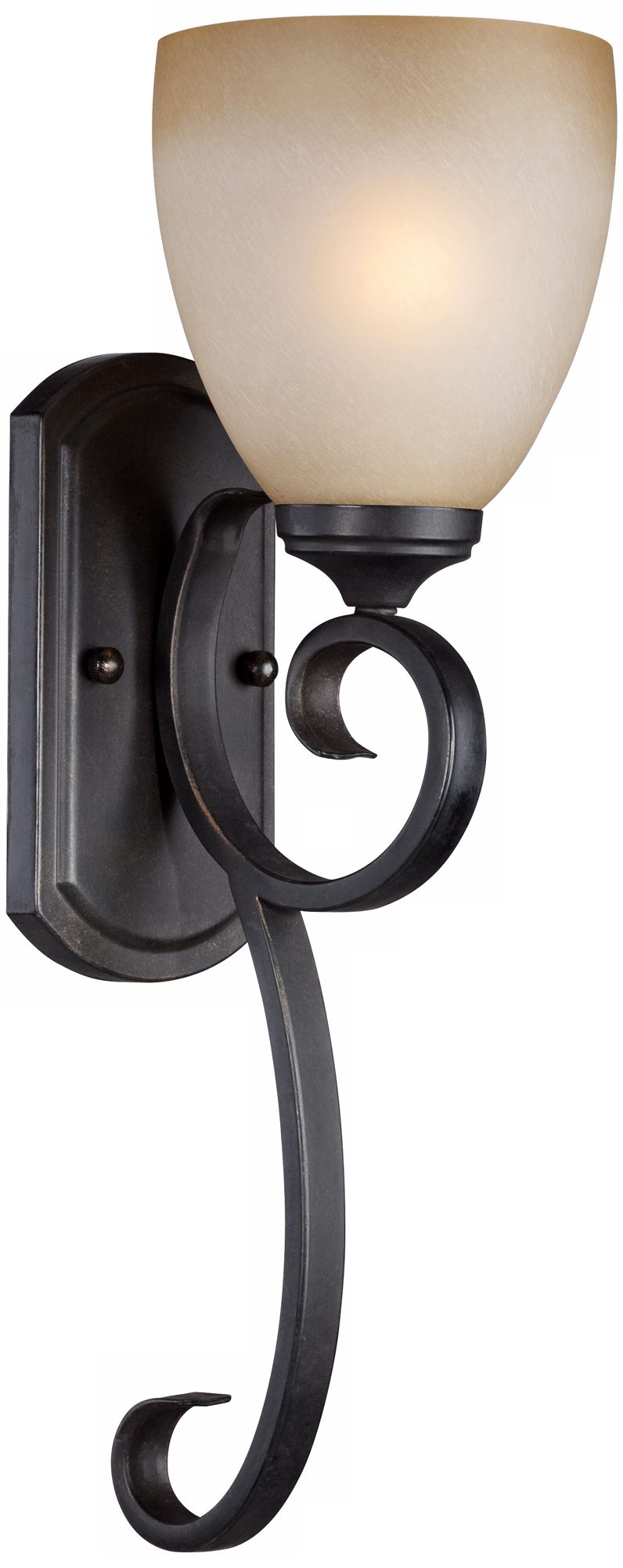 Franklin Iron Works Amber Scroll 19 1/4" High Wall Sconce