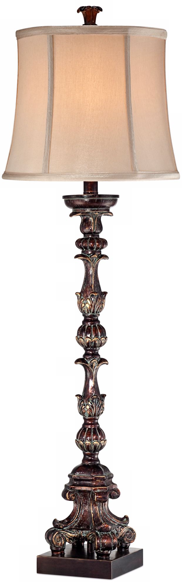 37"H Possini Bronze French Candlestick Console Table Lamp