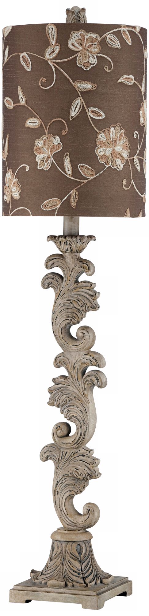 Antique Ivory Organic Console Table Lamp