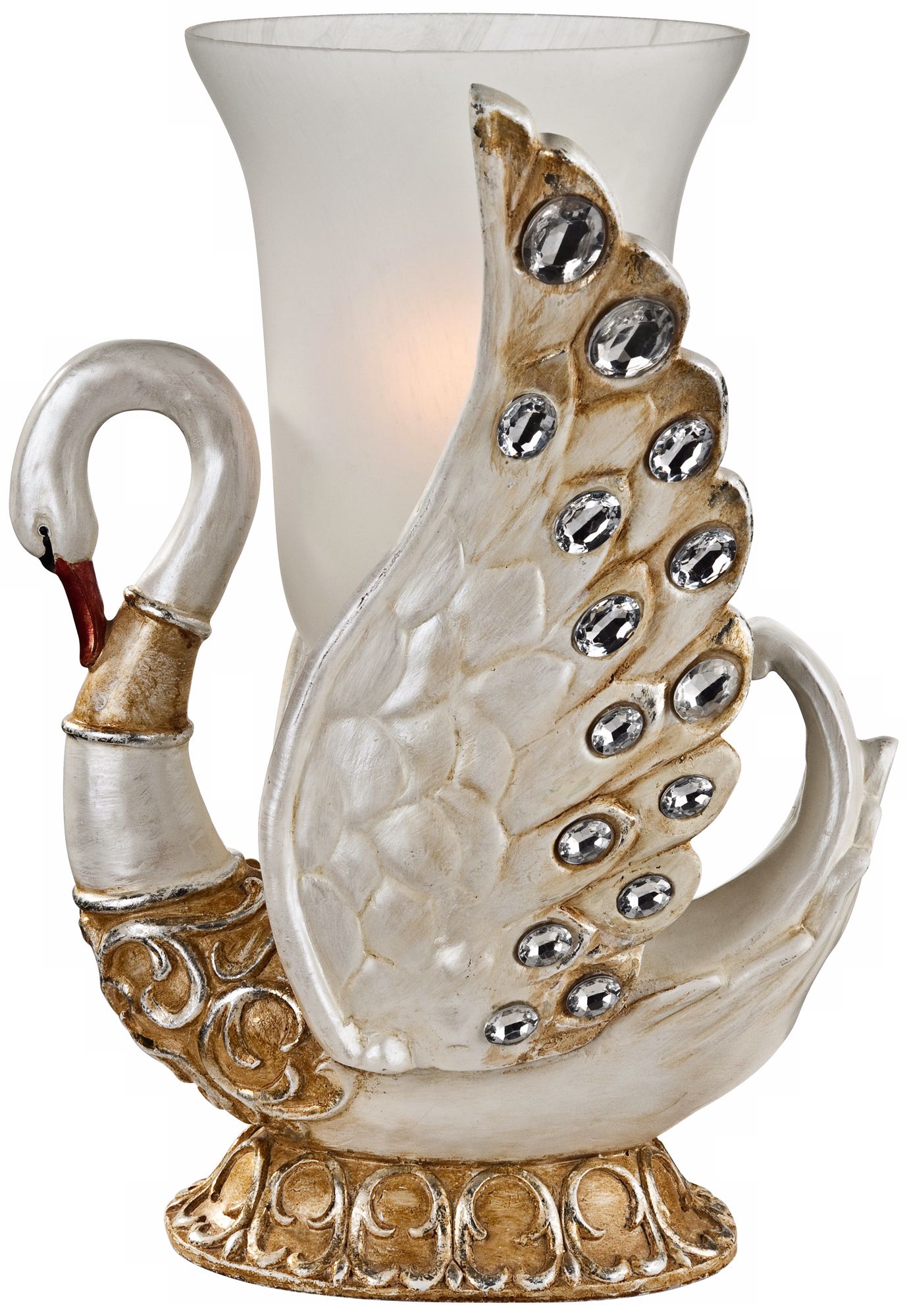 White Swan Jeweled Accent Lamp