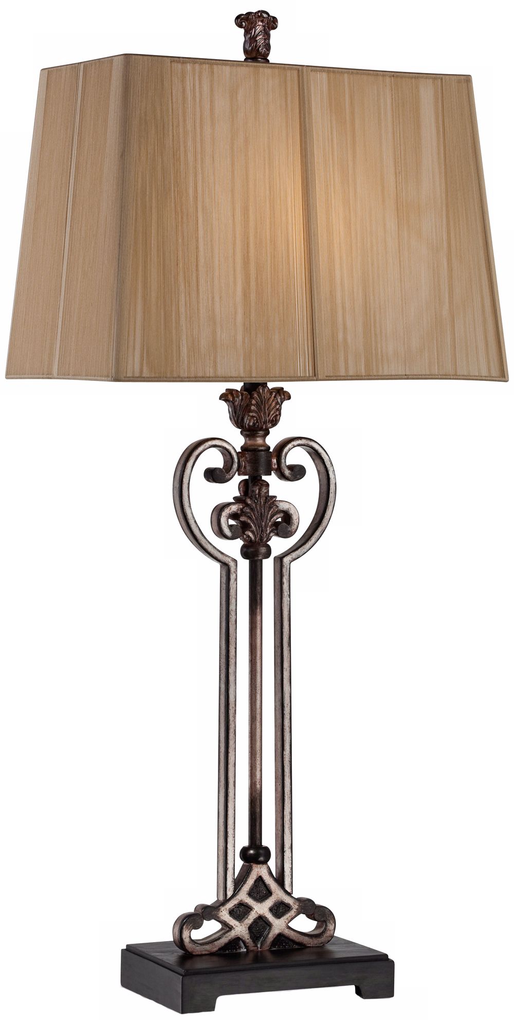 Possini Metal Scroll Heart Console Lamp