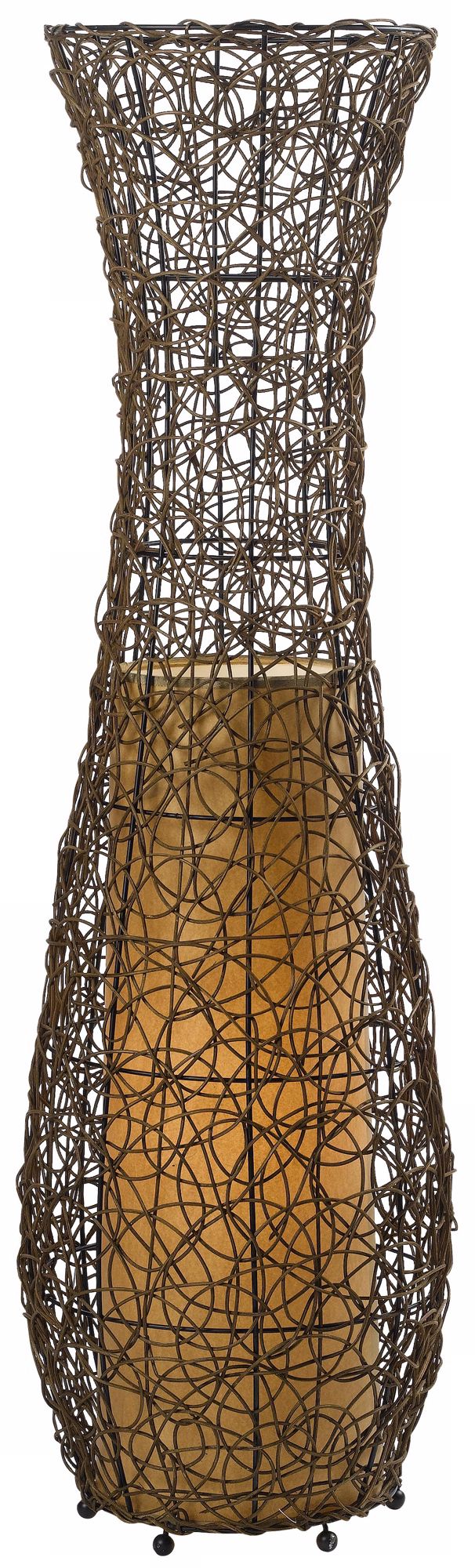 Rattan Scribble Vase 40" High Floor Lamp