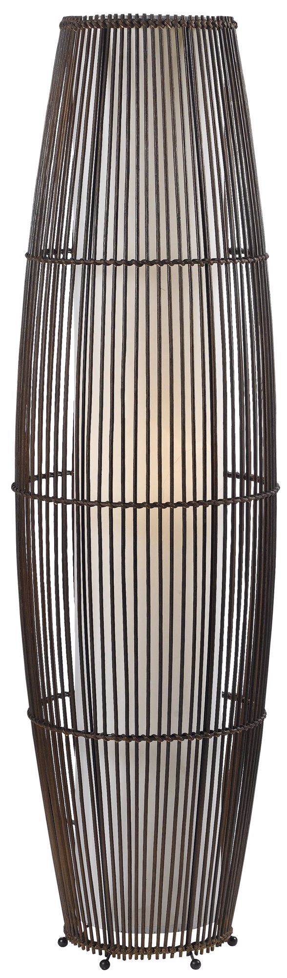 Rattan Cage Elliptical 40" High Floor Lamp