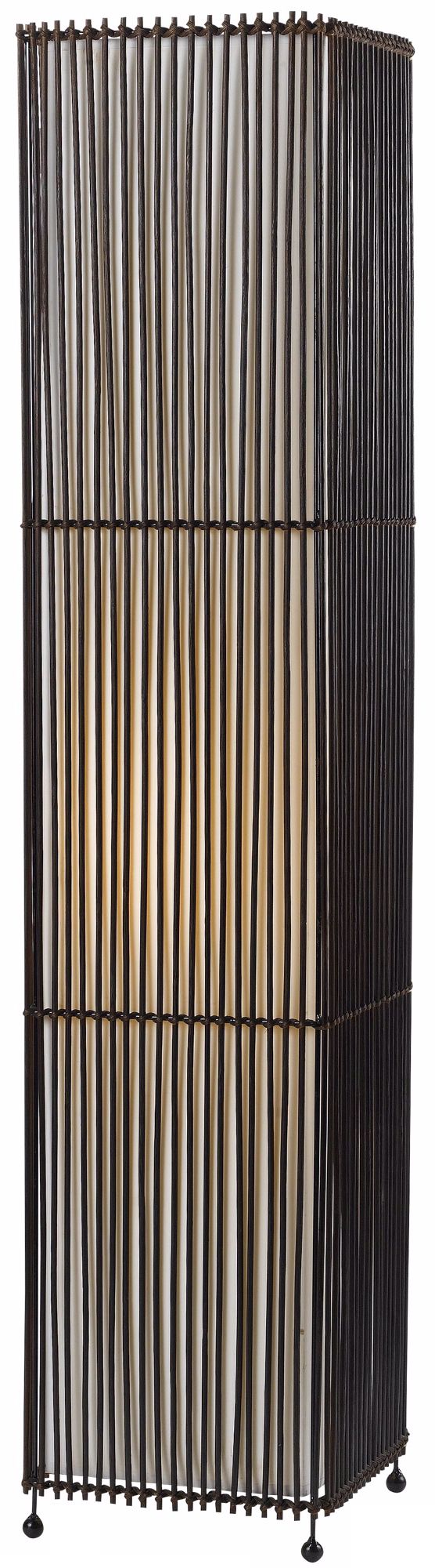 Rattan Rectangular Column 40" High Floor Lamp