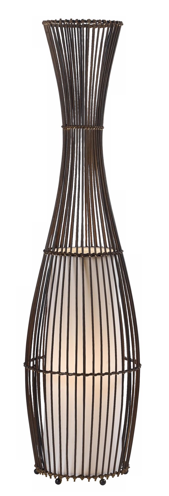 Rattan Line Vase 40" High Floor Lamp