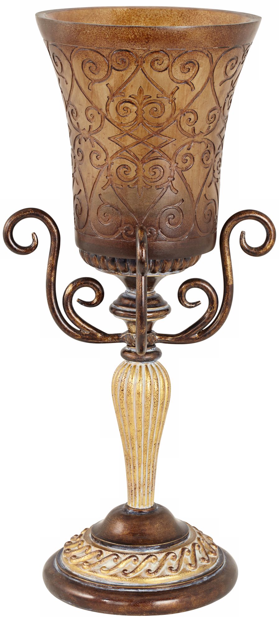 Milano Gold and Copper Pillar Candle Holder