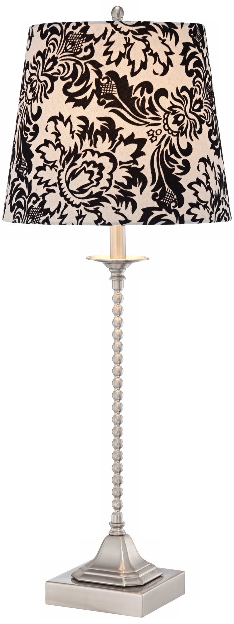 Brushed Steel 30 1/2" High Stacked Bead Buffet Lamp