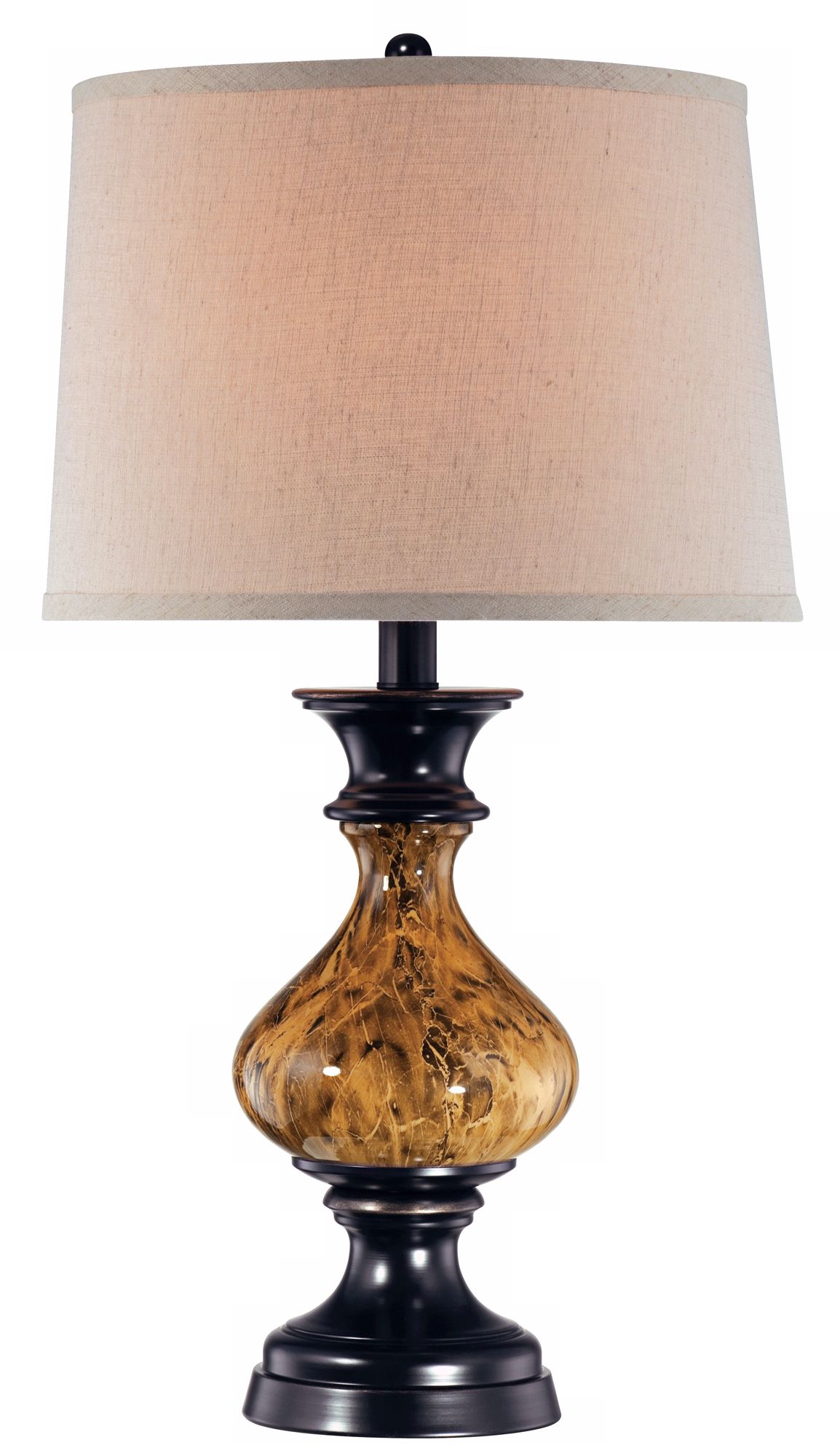 Faux Marble Black Finish Large Font Table Lamp