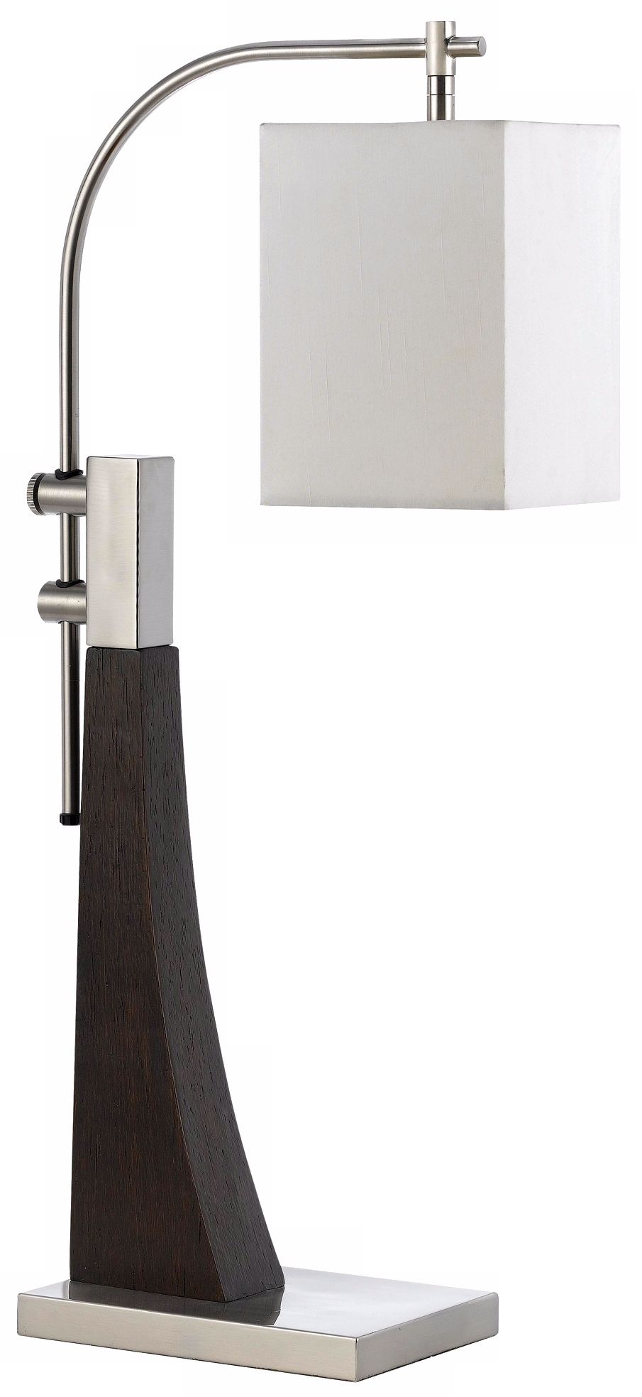 Brushed Steel and Wood Finish Downbridge Desk Lamp