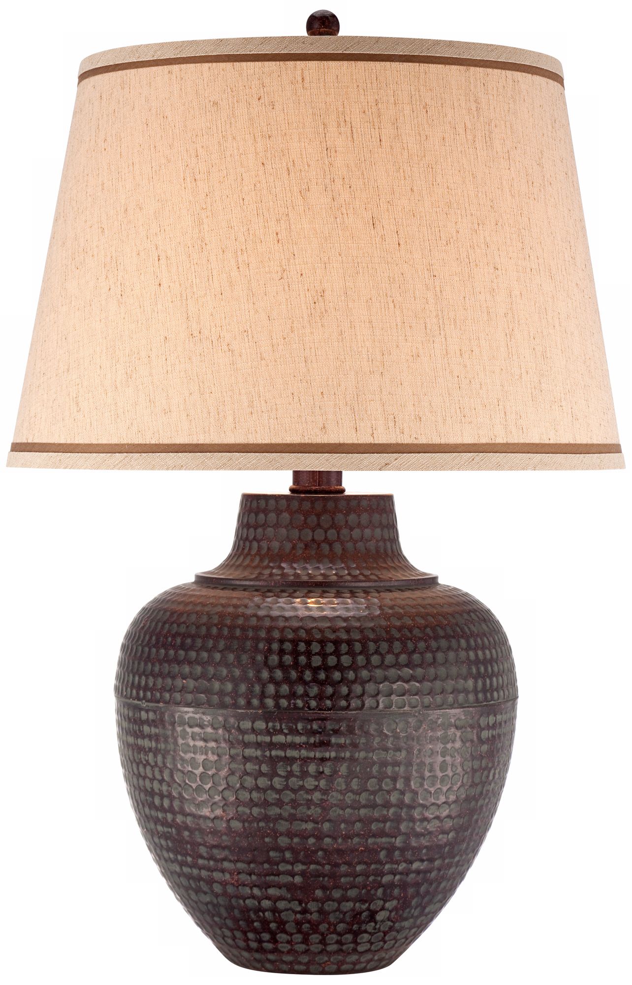 Bronze Hammered Metal Pot Table Lamp