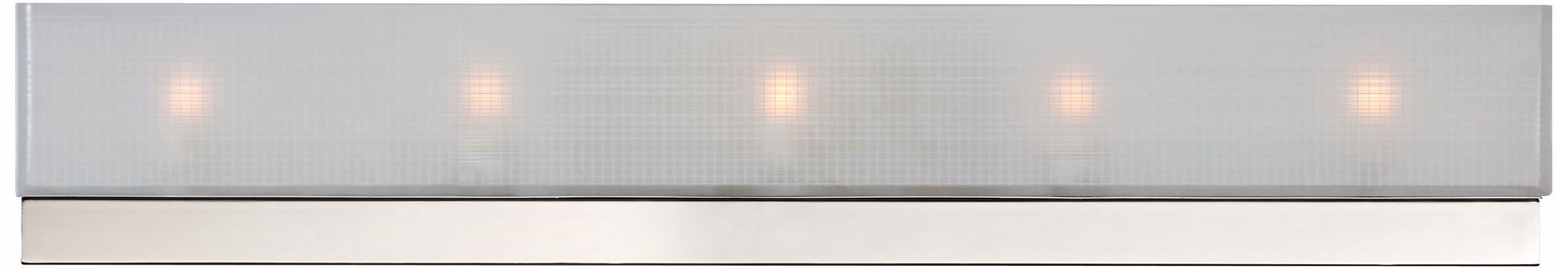 Polished Nickel Frosted Glass 5-Light Bath Bar Fixture