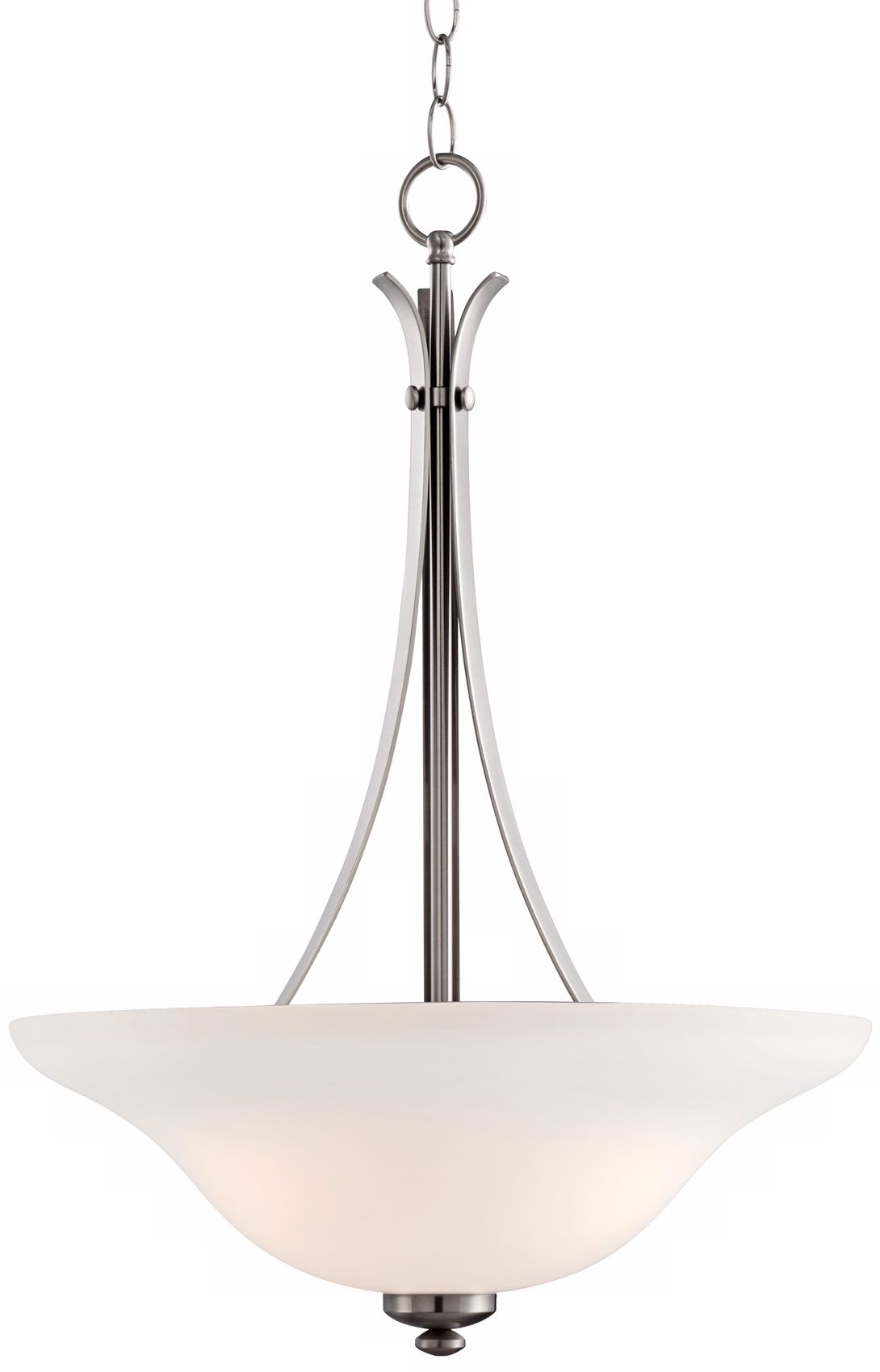 Brushed Nickel White Glass 18 3/4" Wide Pendant Light