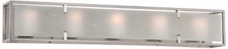 Brushed Nickel Etched Opal Glass 36 Wide Bath Bar T8833