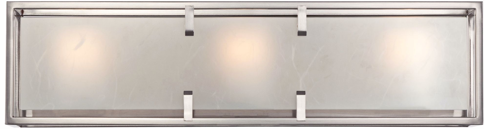 Brushed Nickel Opal Glass 23" Wide 3-Light Bath Bar