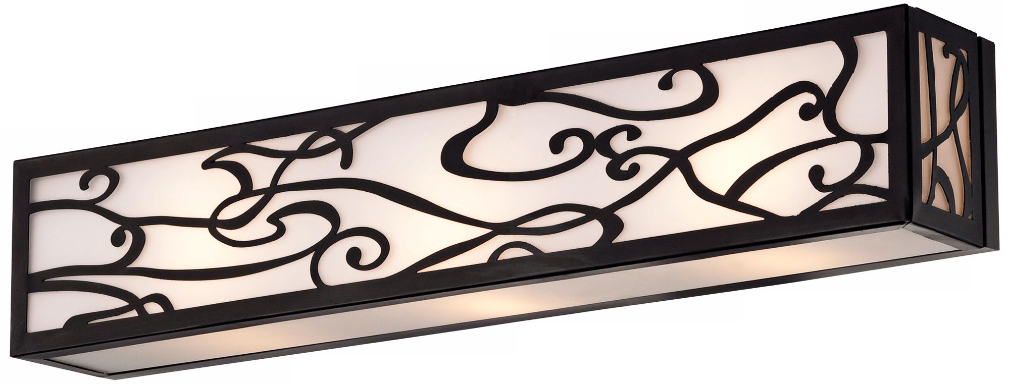 Bronze and White Glass 24" Wide 3-Light Bath Bar