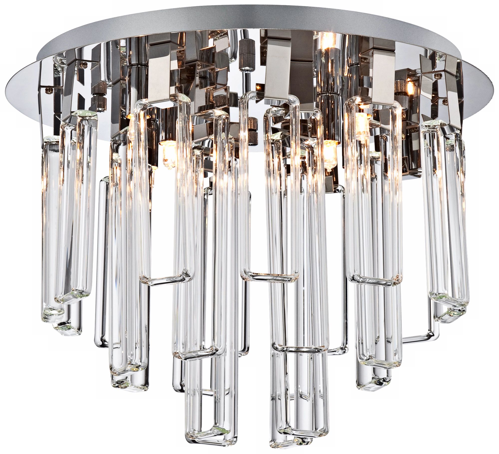 Possini Euro Glass Dangle Chrome 15 3/4" Wide Ceiling Light