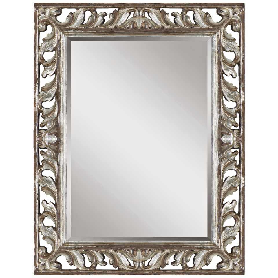 Uttermost Vitaliano 49" High Silver Leaf Wall Mirror   #T8920