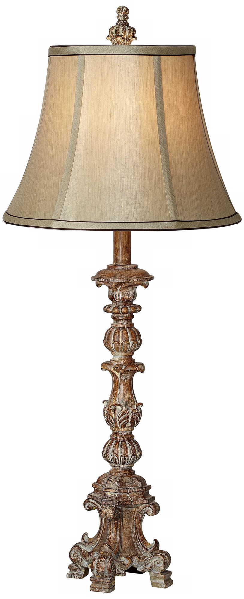 Beige French Candlestick 31" High Table Lamp
