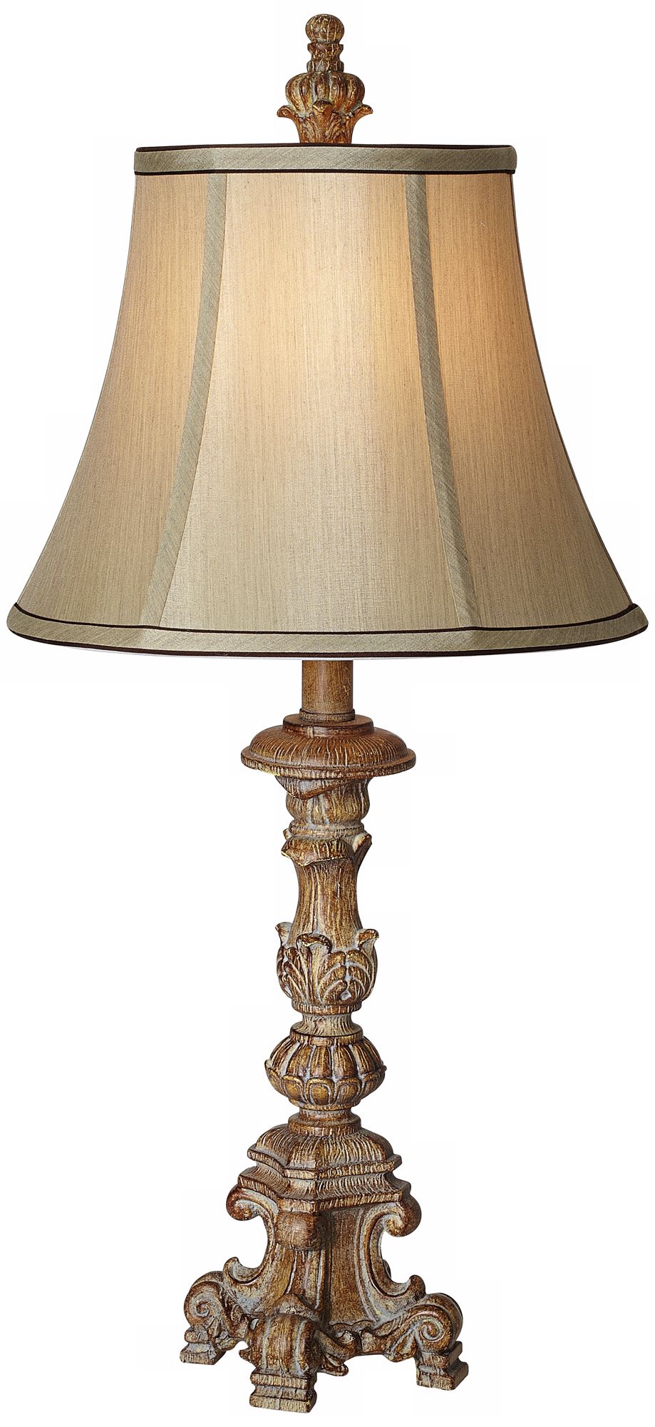 Beige French Candlestick 26" High Table Lamp