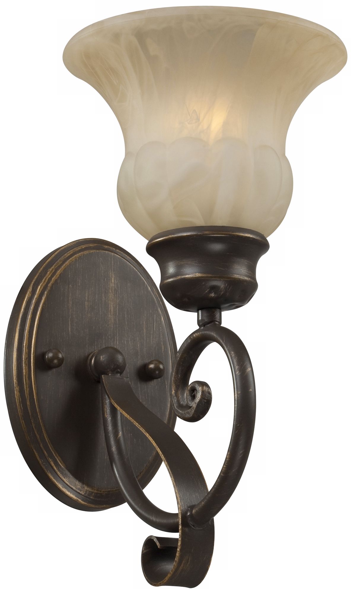 Amber Marbleized Glass 12 1/4" High Wall Sconce