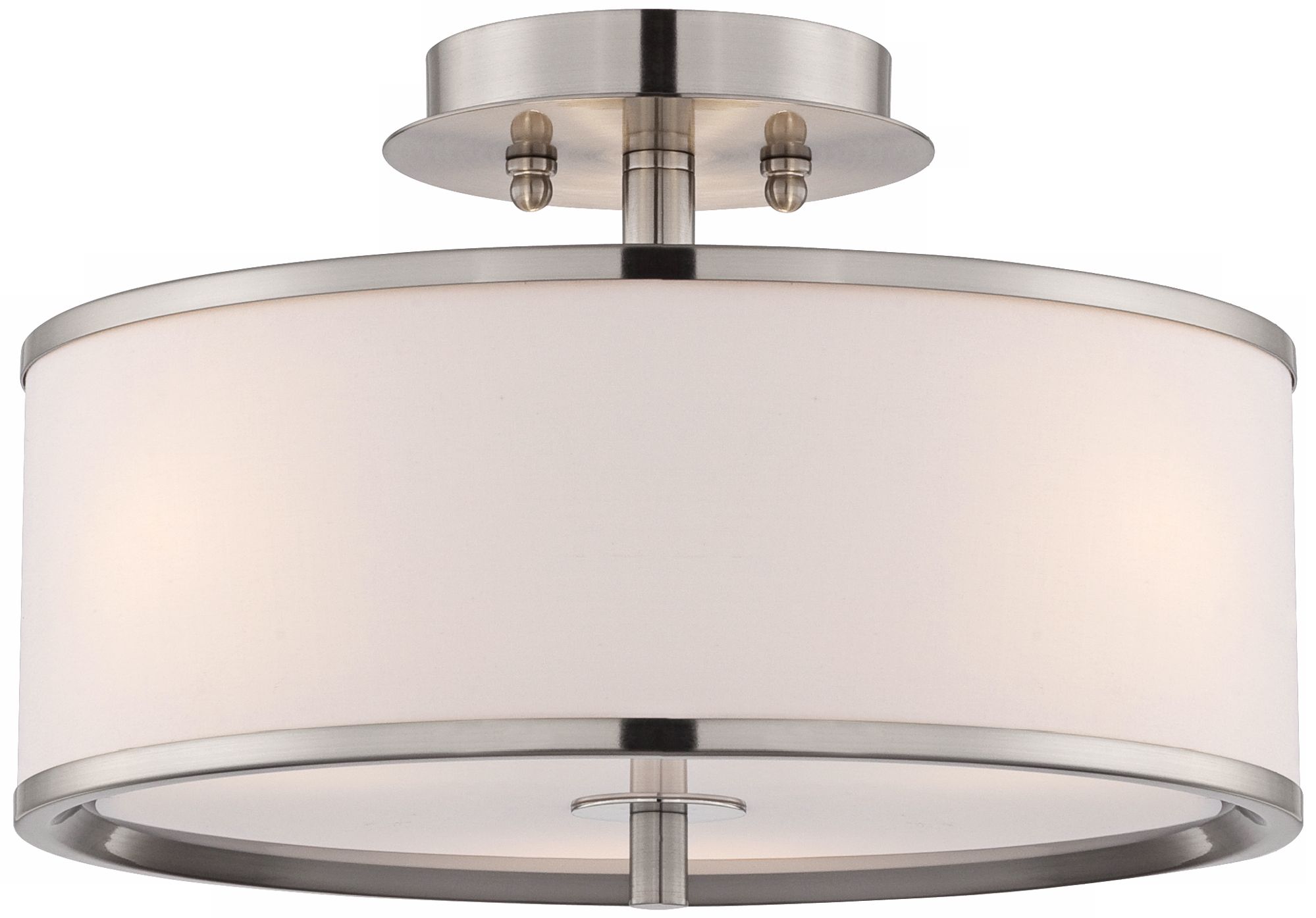 Energy Efficient White Fabric Semi Flush Ceiling Light