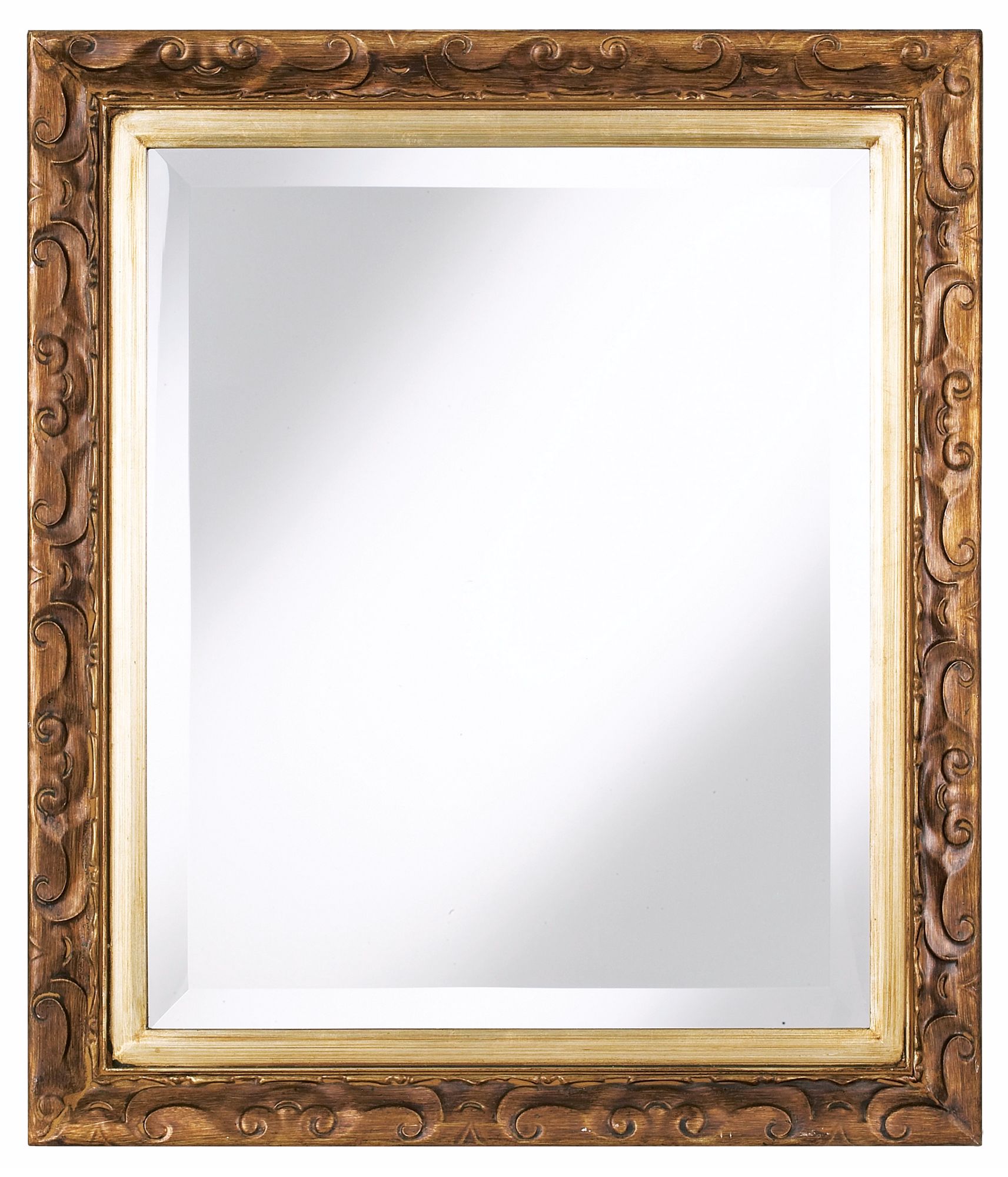 Carved Hand-Finished Wood Frame 30" High Wall Mirror