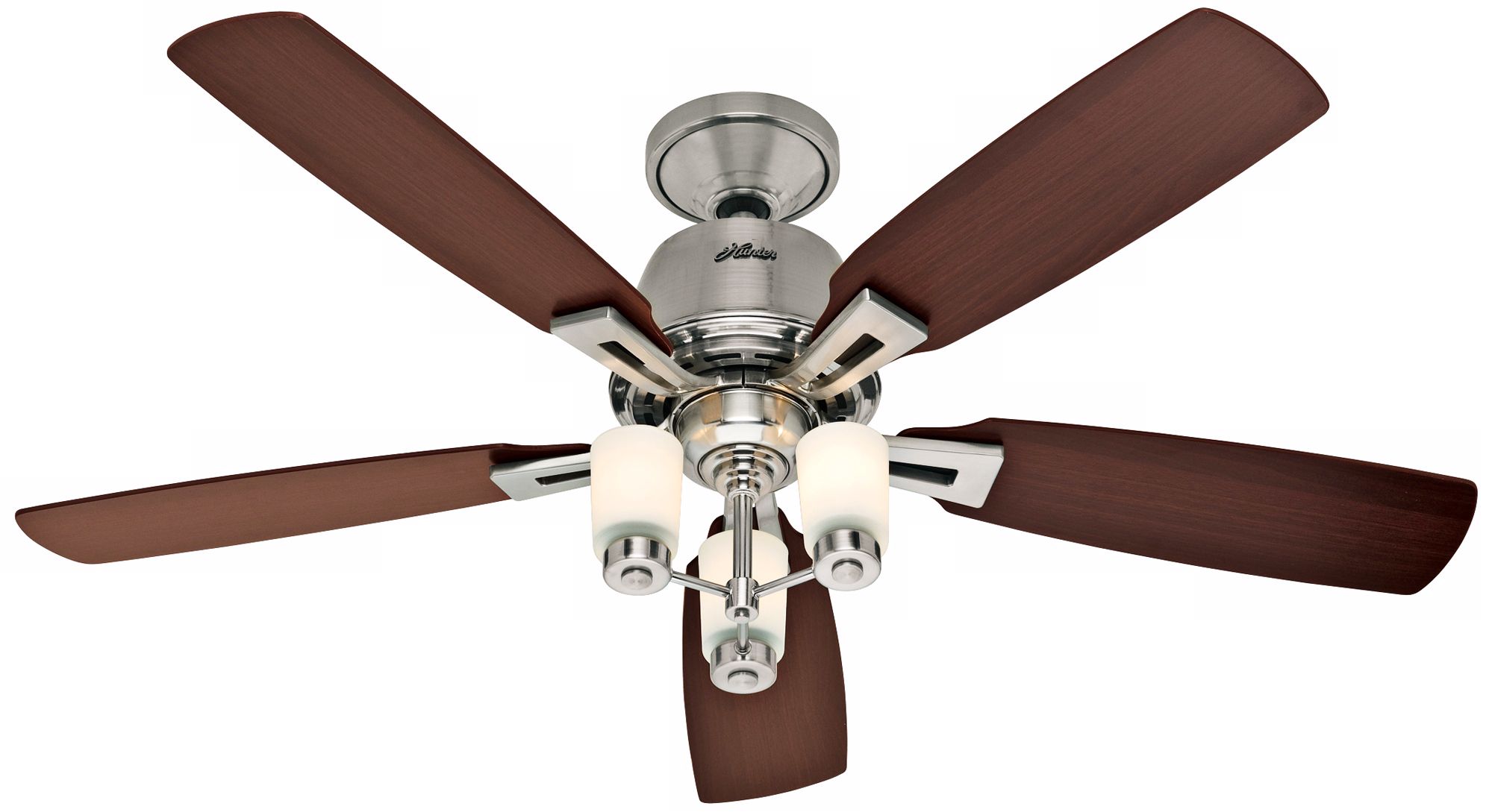52" Attitude Brushed Nickel Ceiling Fan with Light