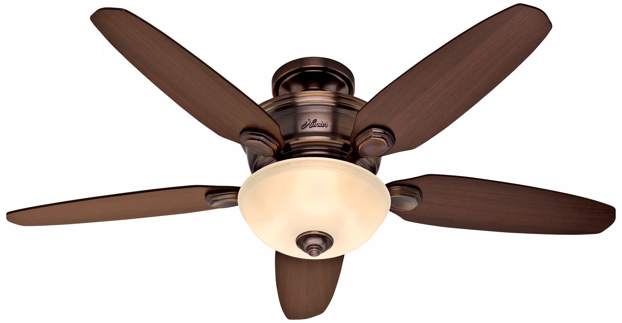52" Hunter Stewart Bronze Patina Ceiling Fan