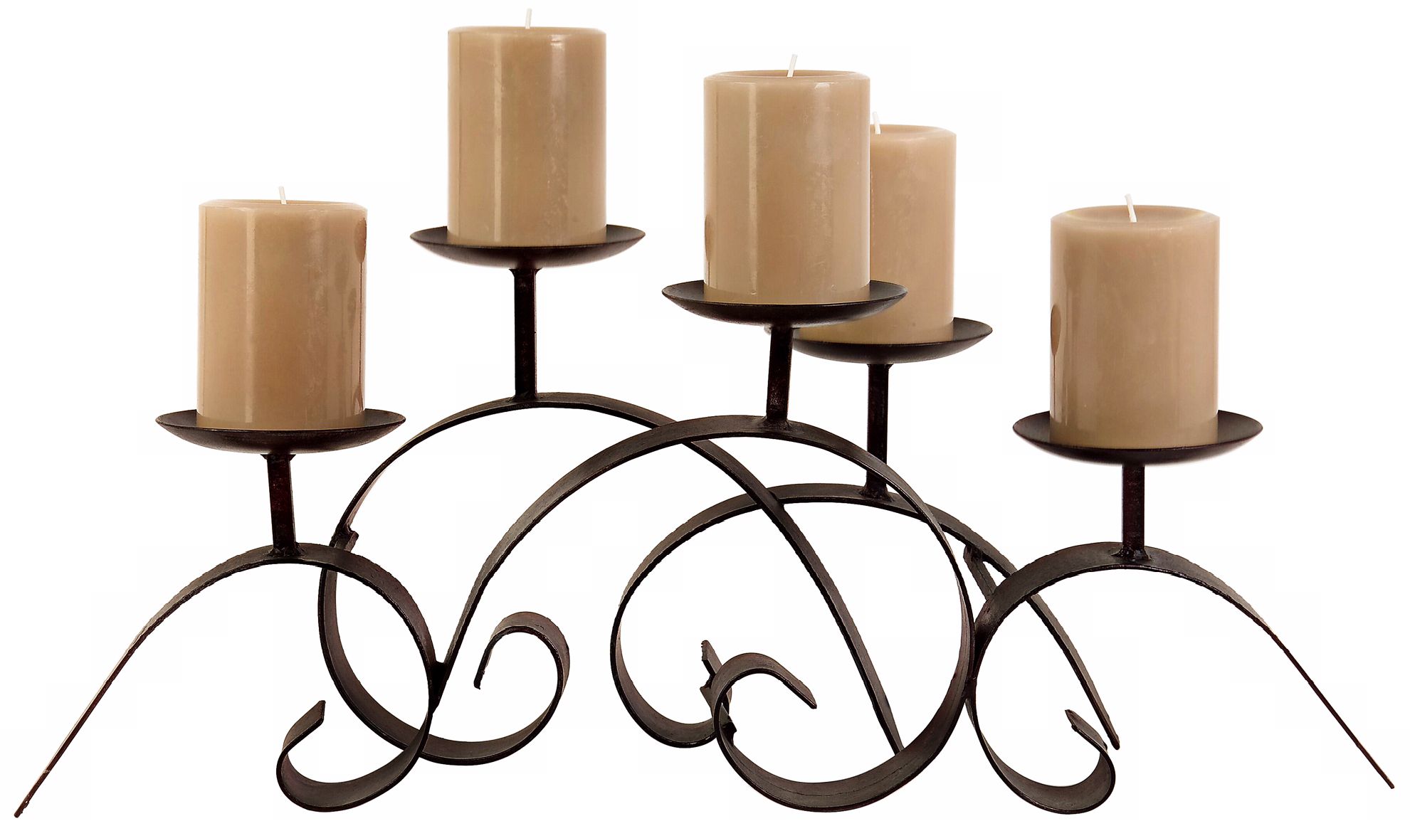 Wrought Iron Scrolls Candle Holder