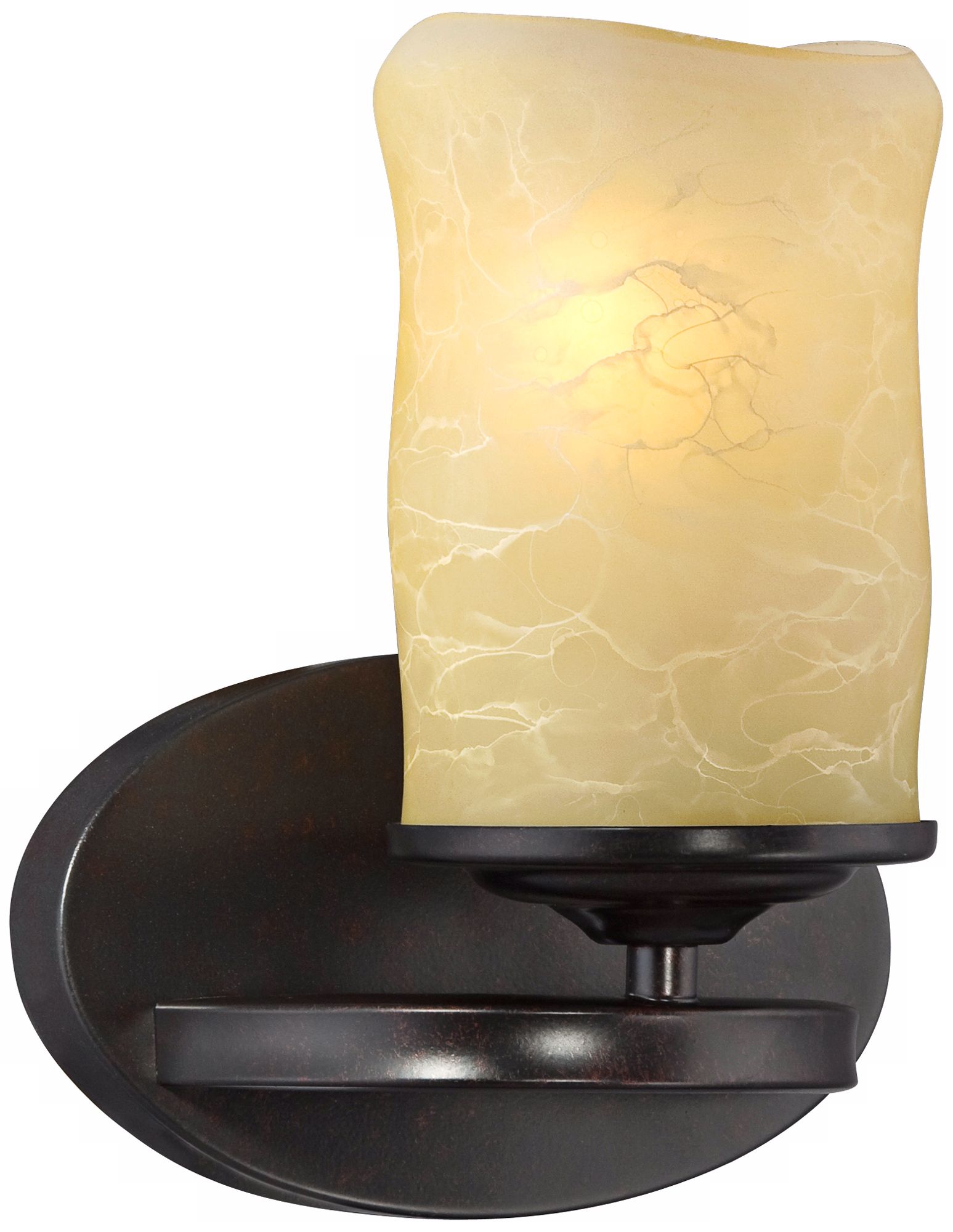 Faux Candle with Bronze Finish 8 3/4" High Wall Sconce