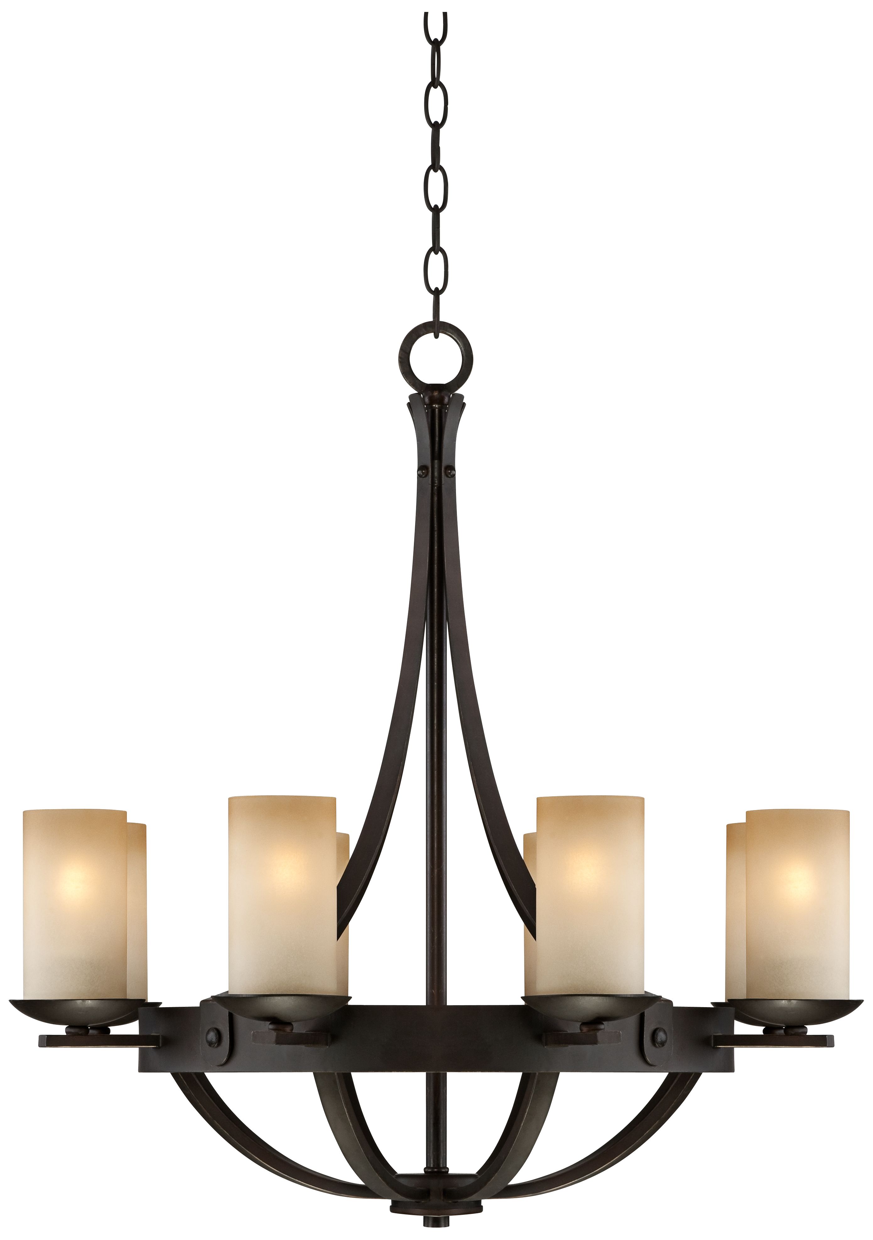 Bronze 28" Wide Scavo Glass Chandelier