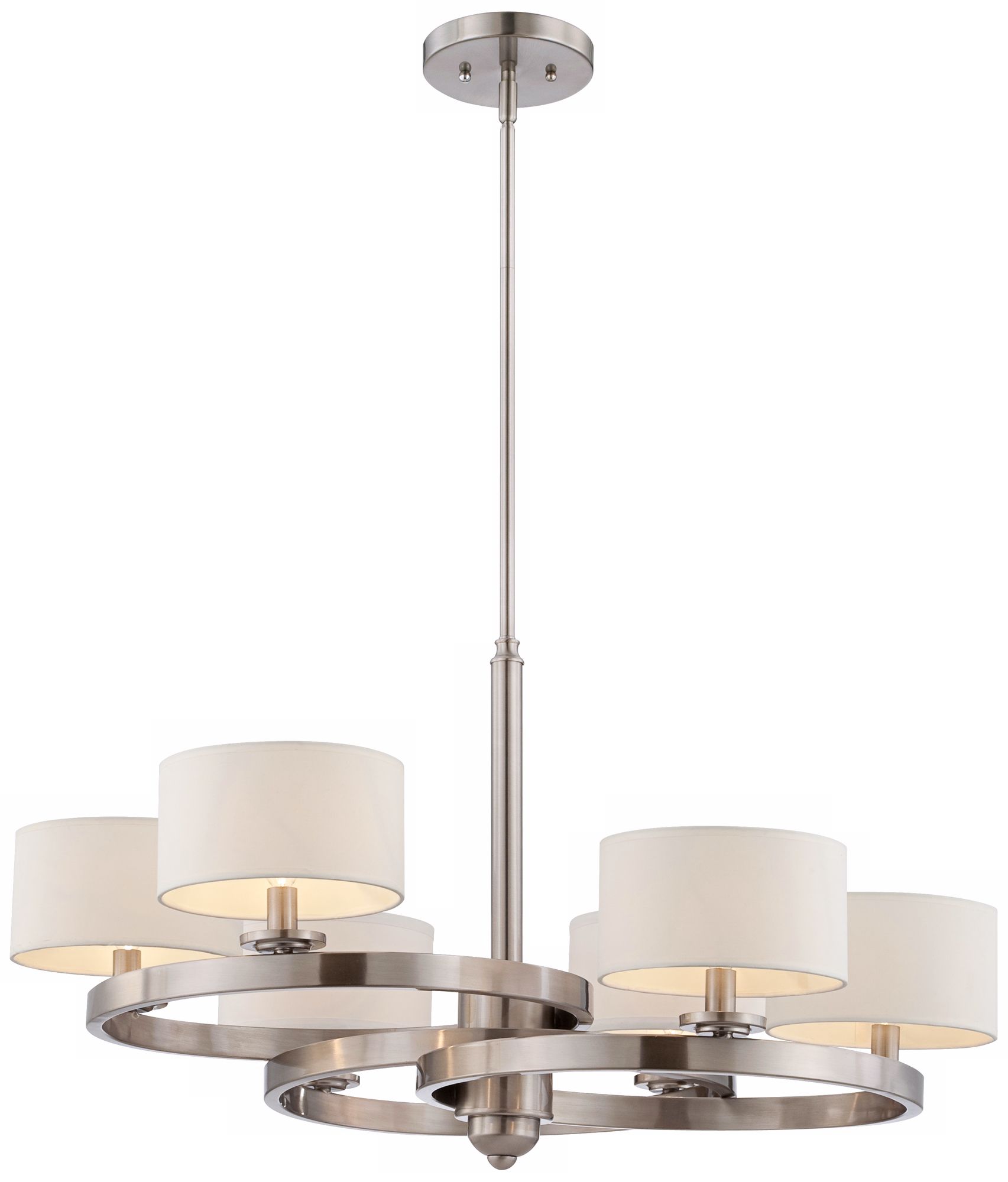 Brushed Steel Finish 6-Light 31" Wide Chandelier