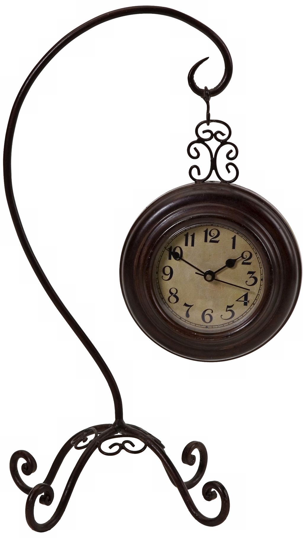 Black Metal Hanging Stand Clock