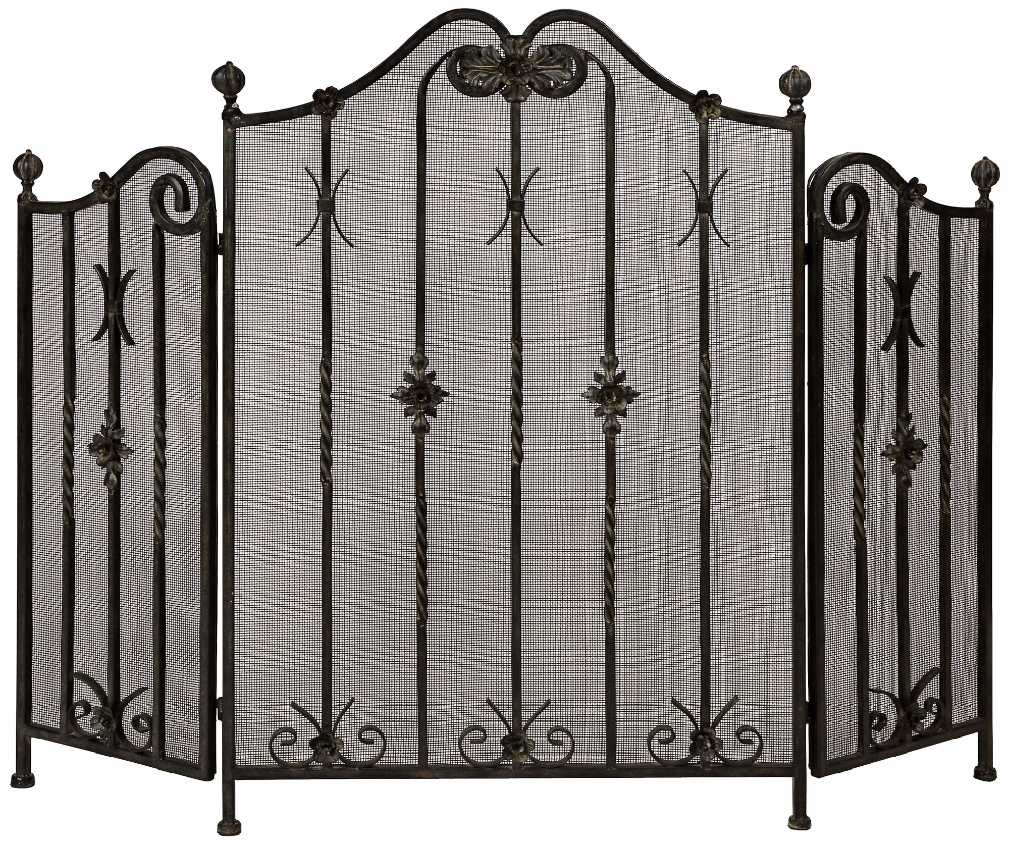 Traditional Tri-fold Fireplace Screen