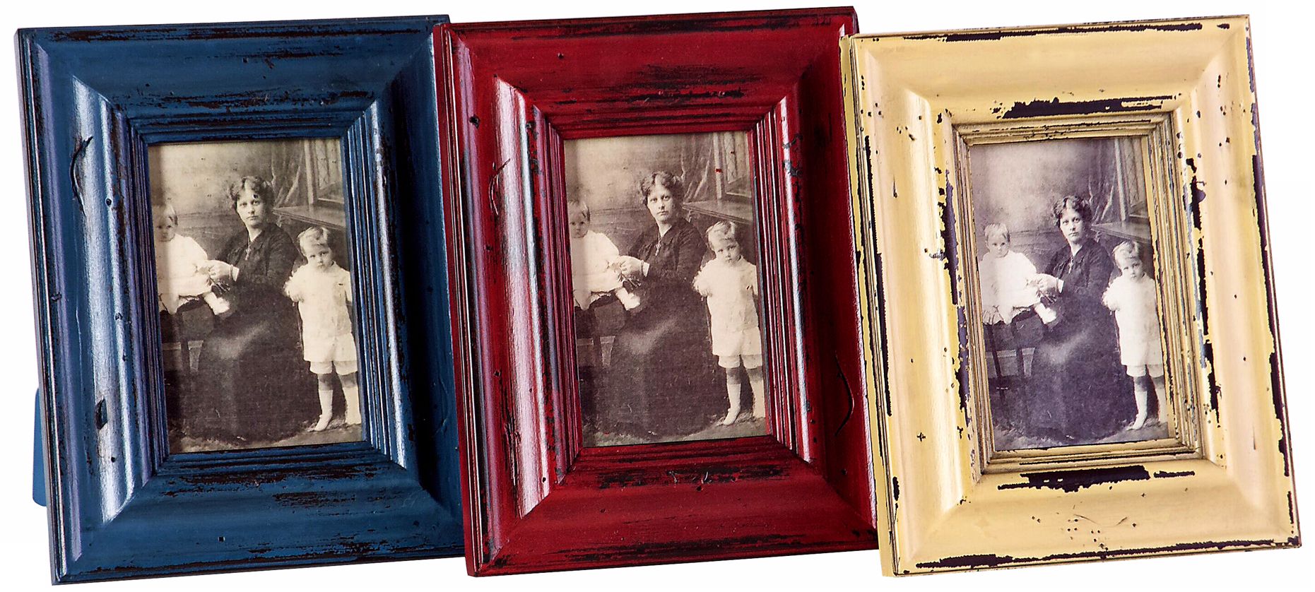 Set of 3 Distressed Picture Frames