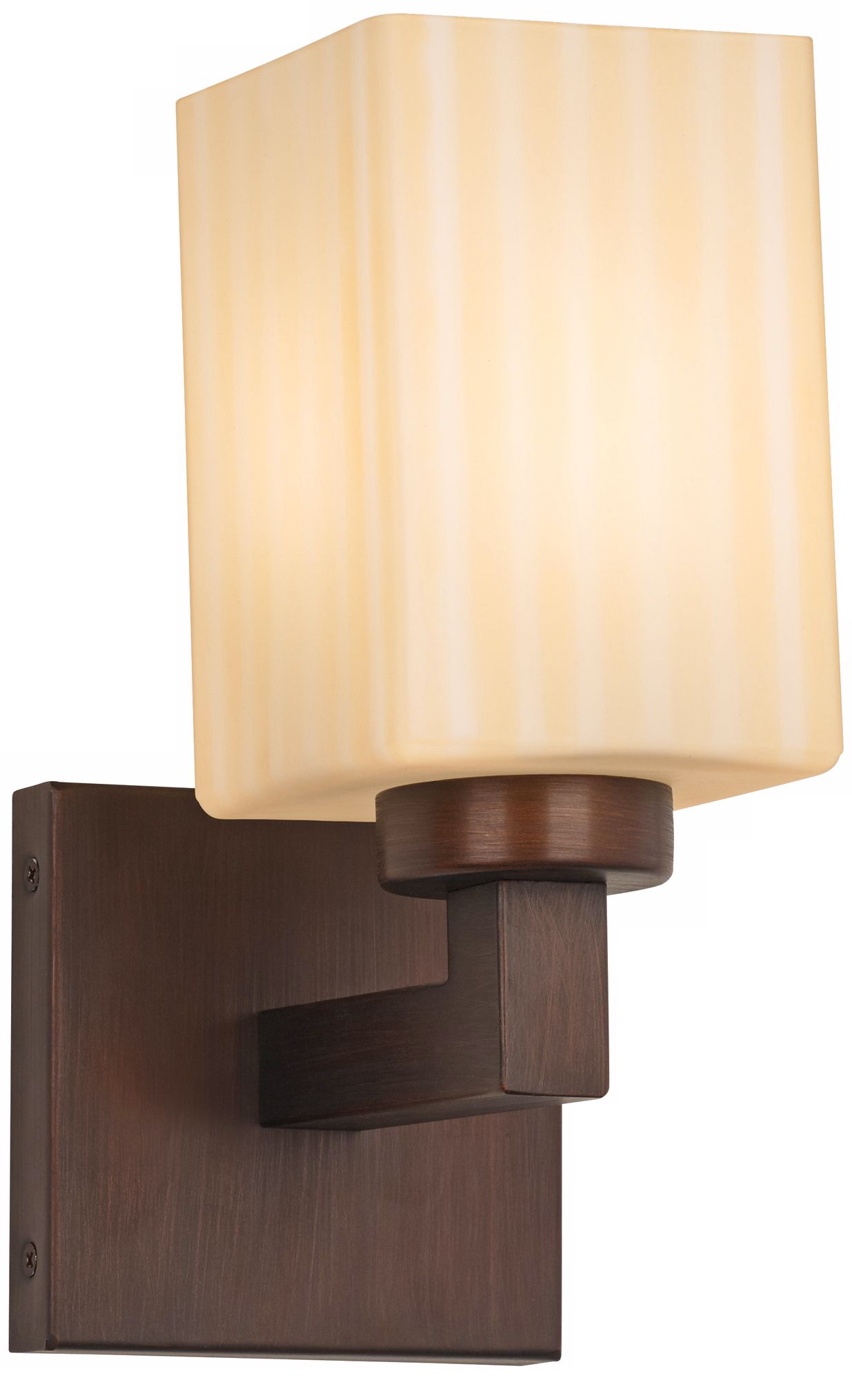 Oil Rubbed Bronze and White Glass 10 3/4" High Wall Sconce