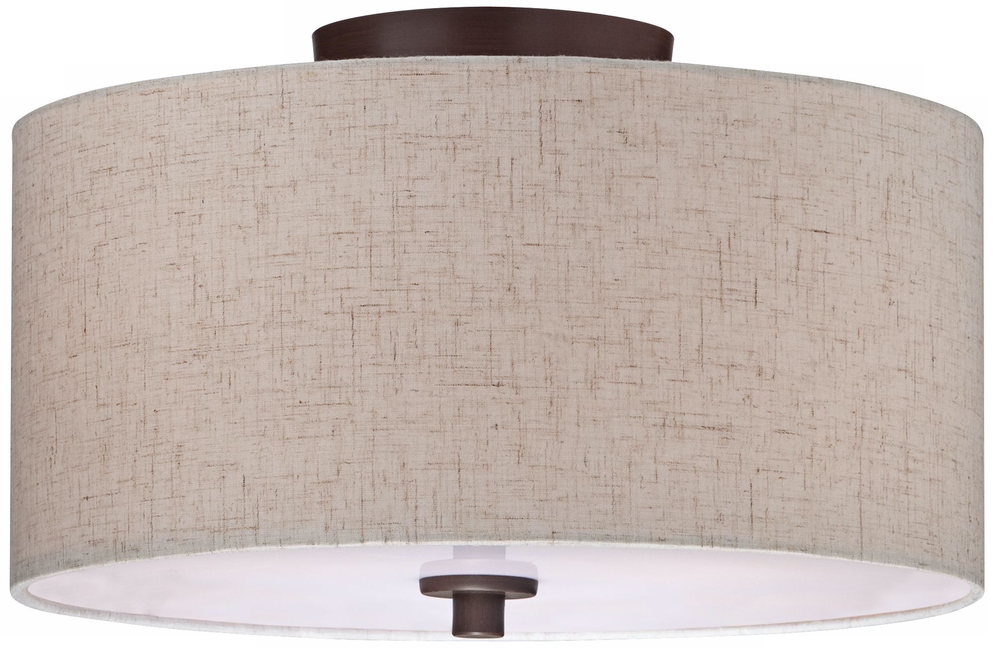 Bronze with Off White Shade14" Wide Ceiling Light Fixture